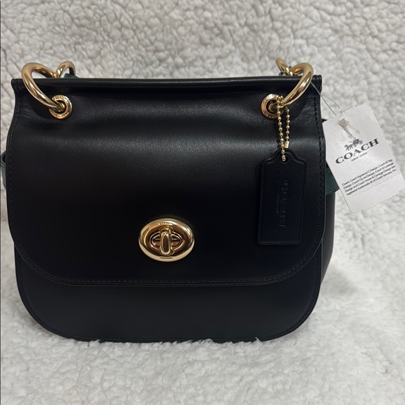 Coach Saddle Black and green ostrich Women's Bag - Picture 3 of 7